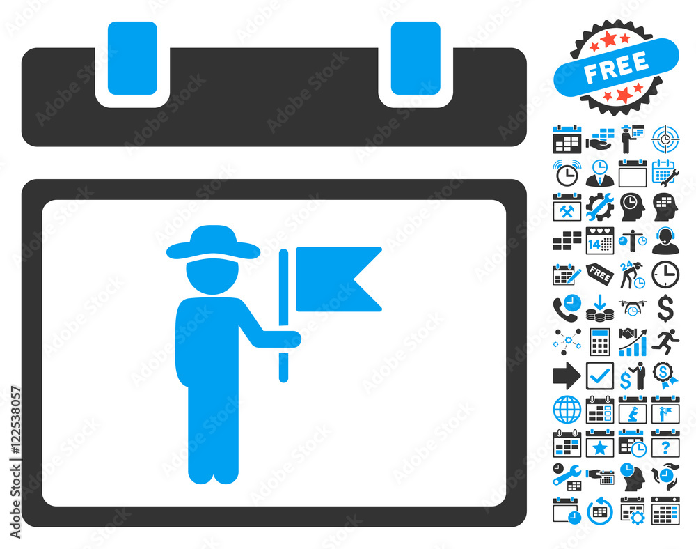 National Holiday Calendar Page pictograph with bonus calendar and time  management graphic icons. Vector illustration style is flat iconic bicolor  symbols, blue and gray colors, white background. Stock Vector | Adobe Stock