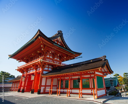 The Red building at Fushimi inari taisha at kyoto, Japan