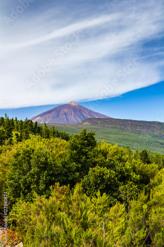 View on Teide volcano and Orotava valley from Mirador de Chipeque, Tenerife, Canary Islands, Spain photo