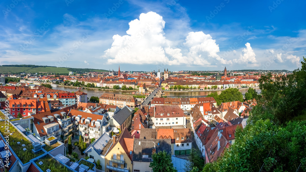 Würzburg Panorama über die Stadt 