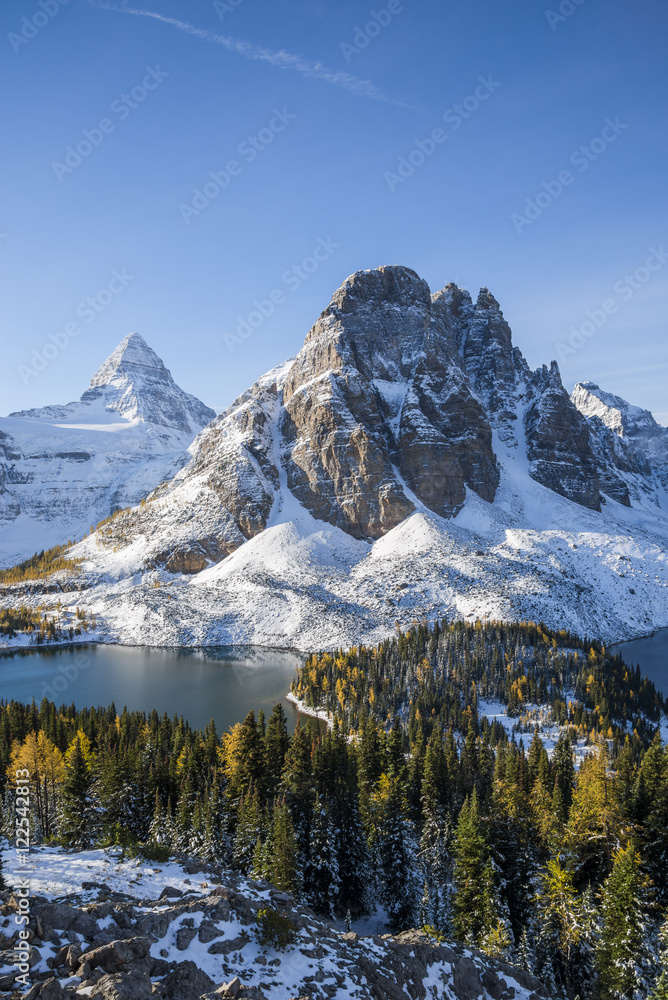 Mount Assiniboine And Sunburst Peak Sunburst And Cerulean Lake Mount