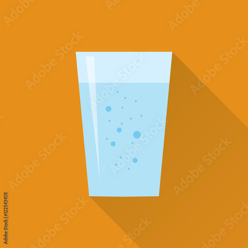Glass of Fresh Water Flat Icon