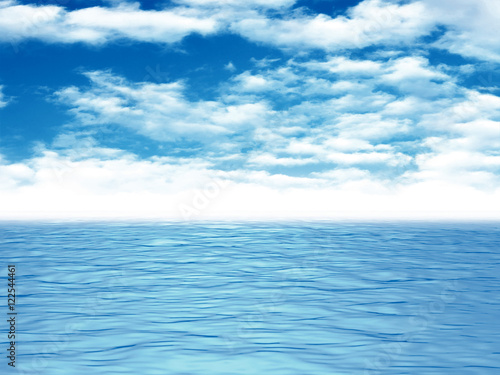 Ocean Sea Calm Water Waves Under Blue Cloud Sky © VERSUSstudio