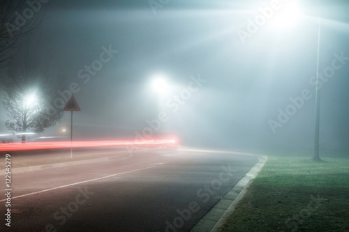 Foggy Street at Night
