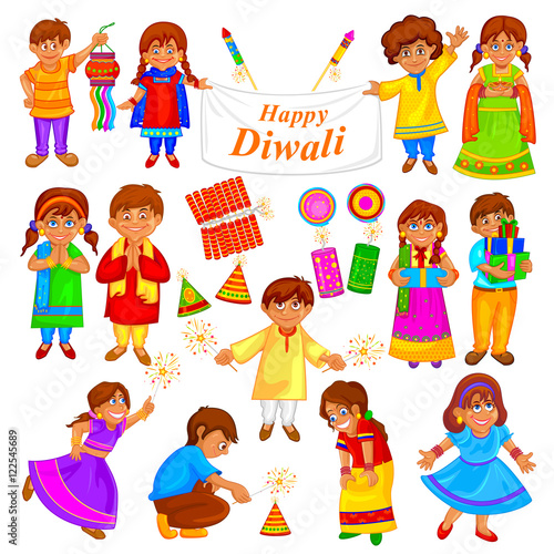 Kids playing with firecracker in Diwal