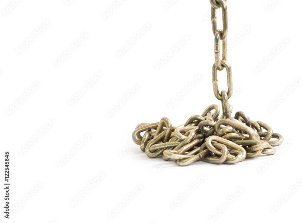 Obraz premium metal chain on white background