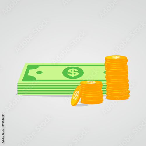 Dollar icon. Vector illustration.