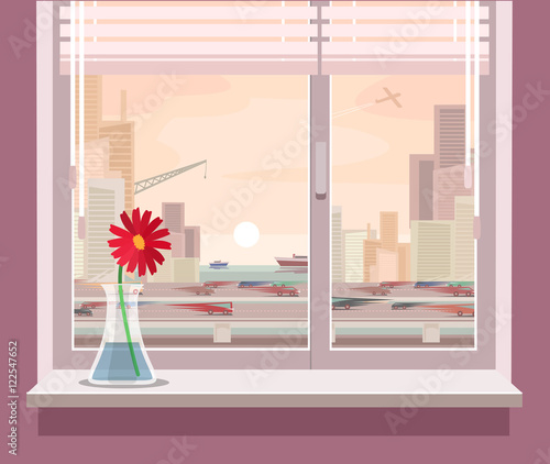 Vector illustration of a view from the window