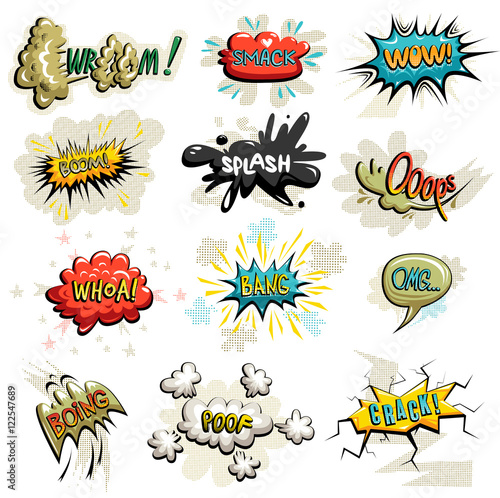 Vector set of comics icons