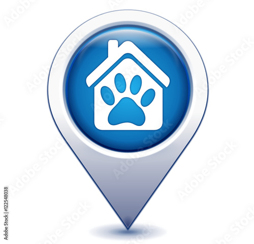 patte de chien géolocalisation bleu