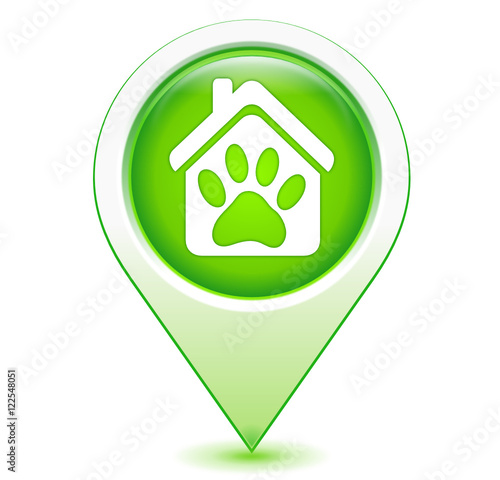 patte de chien géolocalisation bleu