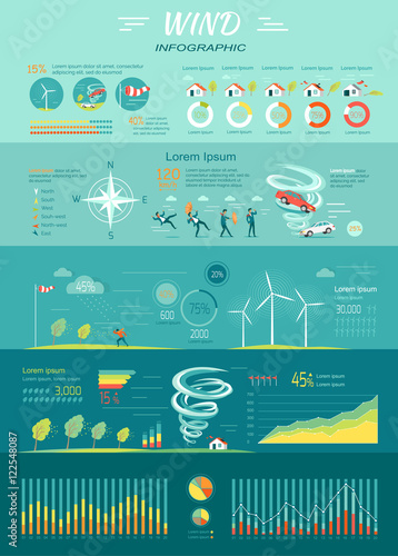 Wind Graphics. Tornado Hurricane. Renewable Energy
