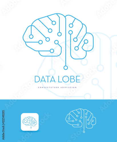 Circuit brain logo design