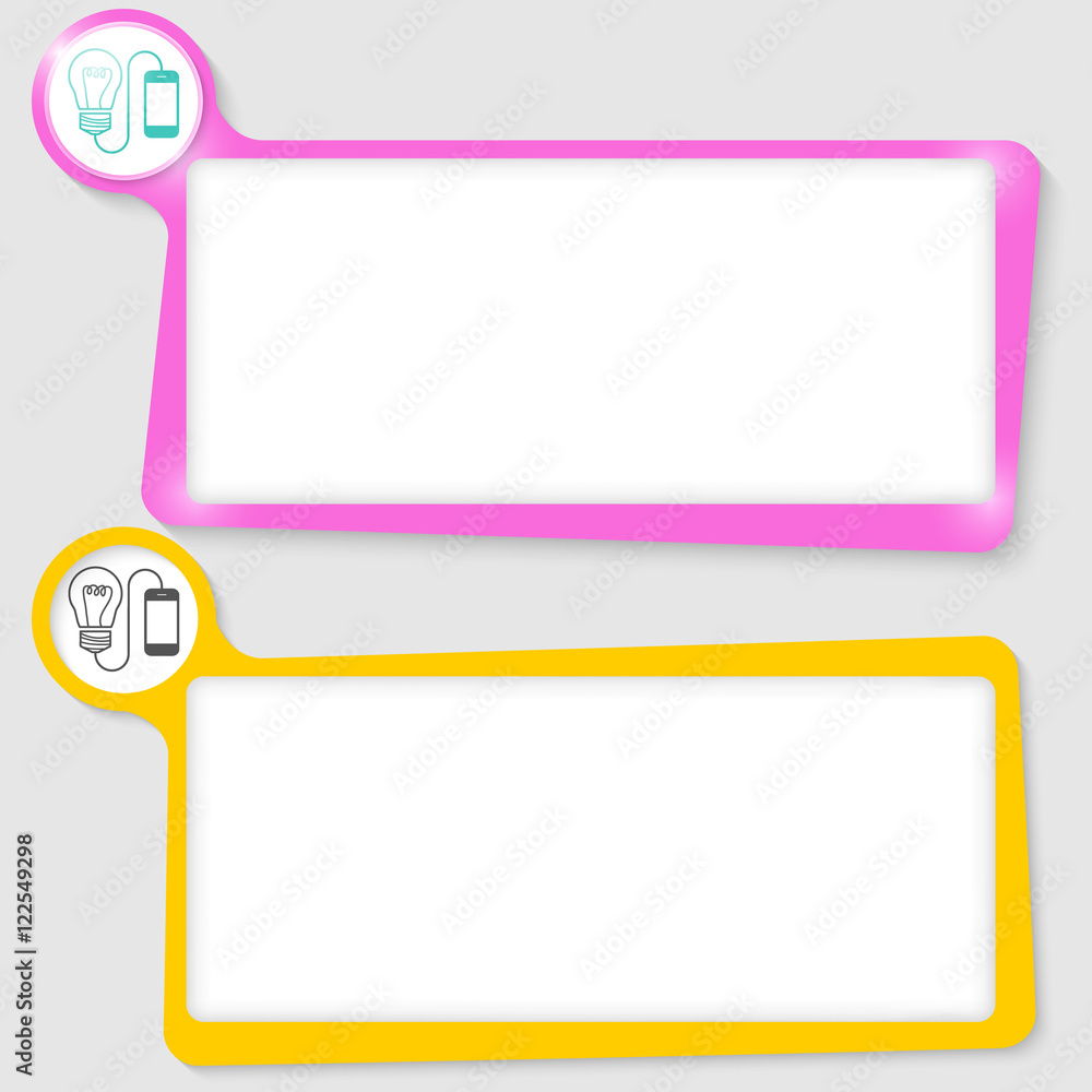 Set of two text boxes for your text Set of two text boxes for your text