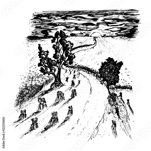 Harvest, vector illustration

