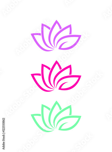 leaf  lotus symbol logo illustration
