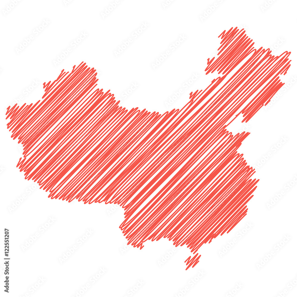 Map of People's Republic of China in vector art