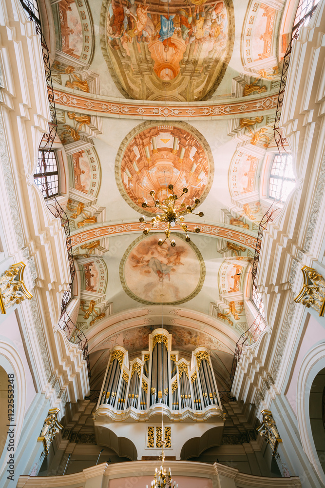 Obraz premium Detail of Interior Cathedral of Saint Virgin Mary in Minsk, Belarus