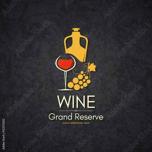 Wine list design. Vector brochure template for wine shop, winery, wine list, cafe, restaurant, bar. Food and drinks logotype symbols. Wine bottles and wine glasses