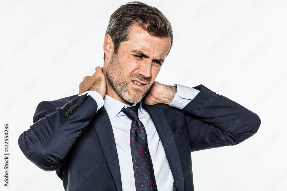 tensed young bearded manager suffering from corporate pain tensed young bearded manager suffering from corporate pain