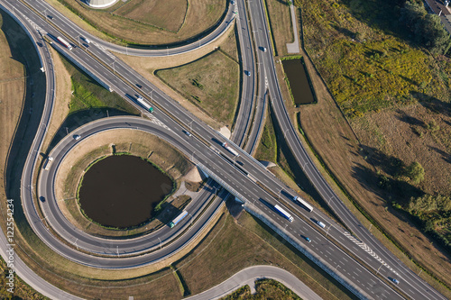 aerial view of highway