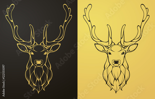 Gold and black deer
