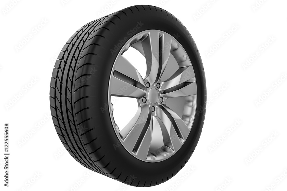 Car wheel. Isolated on white background