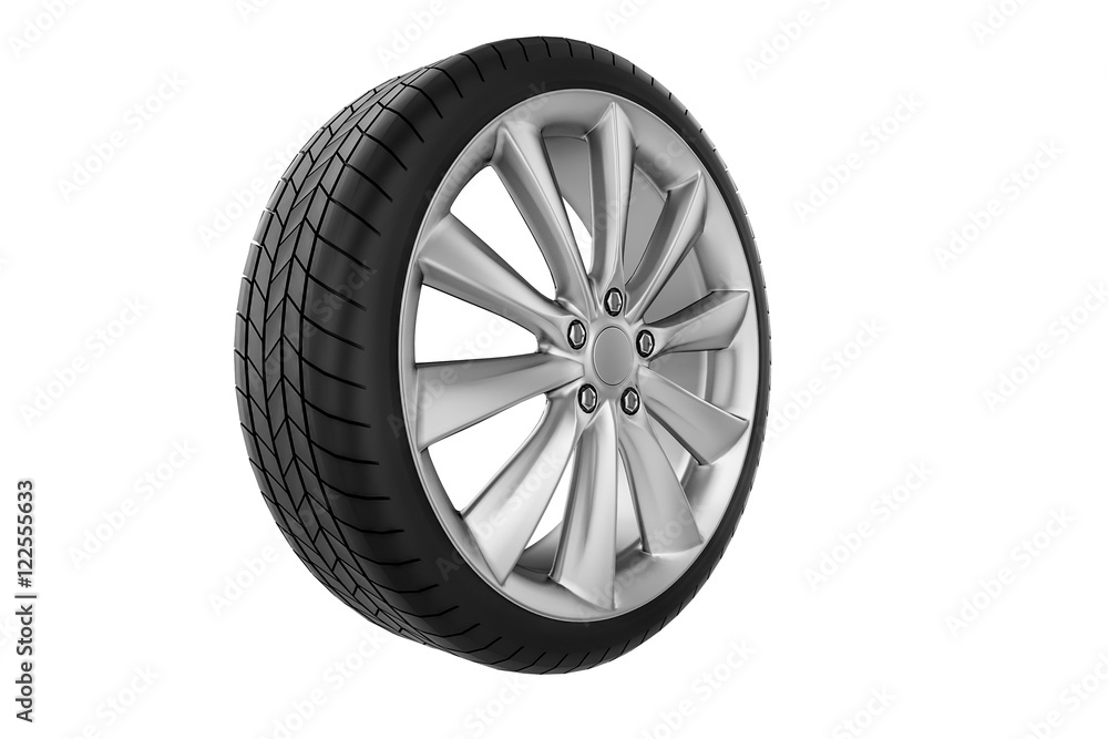 Car wheel. Isolated on white background