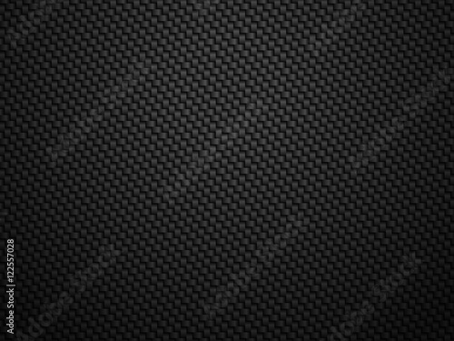 Vector black carbon fiber volume background. Abstract cloth material wallpaper with shadow for car tuning or service