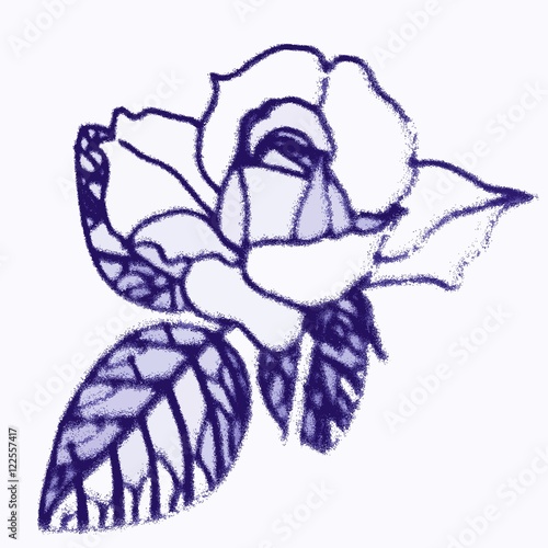 Hand-drawn Rose in Retro style.