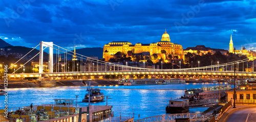 Photography Buda Castle over Danube river, Budapest, Hungary