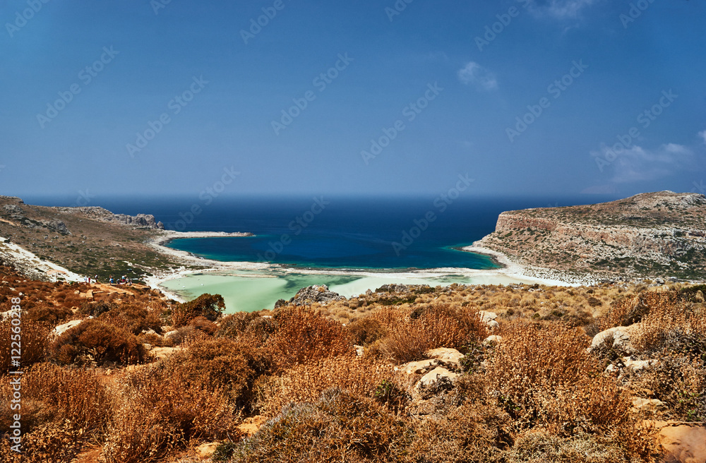Balos Lagoon on the Greek island of Crete.
