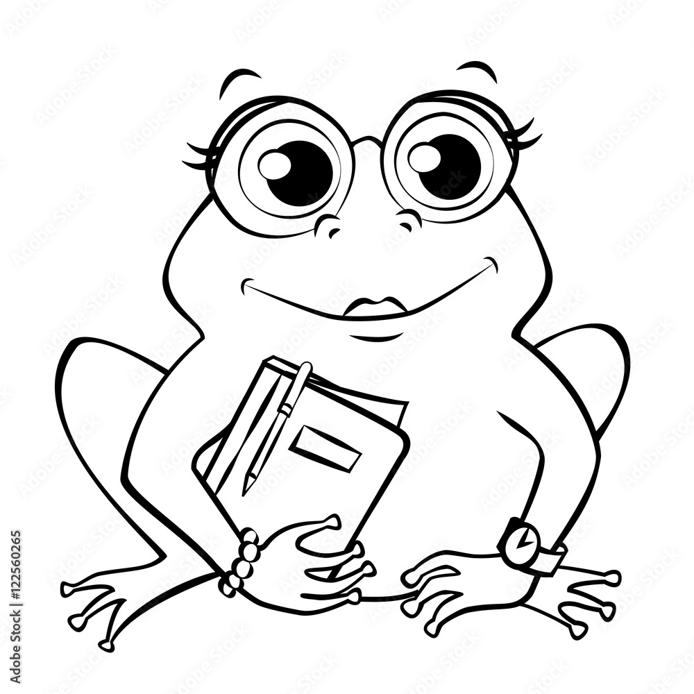 vector frog coloring page Stock Vector | Adobe Stock