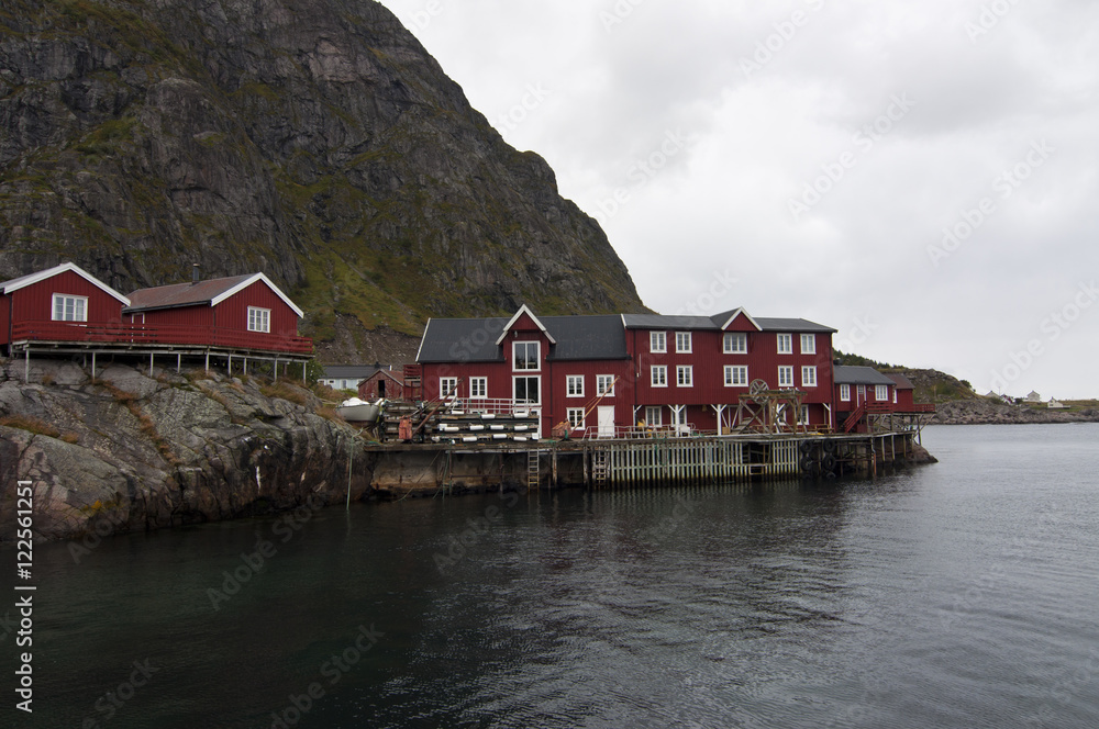 Fototapeta premium Lofoten islands, A is a small fishing village in the municipality of Moskenes in Nordland county, Norway.