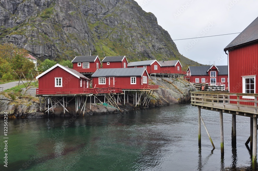Fototapeta premium Lofoten islands, A is a small fishing village in the municipality of Moskenes in Nordland county, Norway.