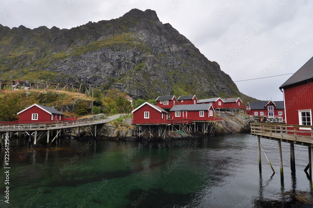 Fototapeta premium Lofoten islands, A is a small fishing village in the municipality of Moskenes in Nordland county, Norway.