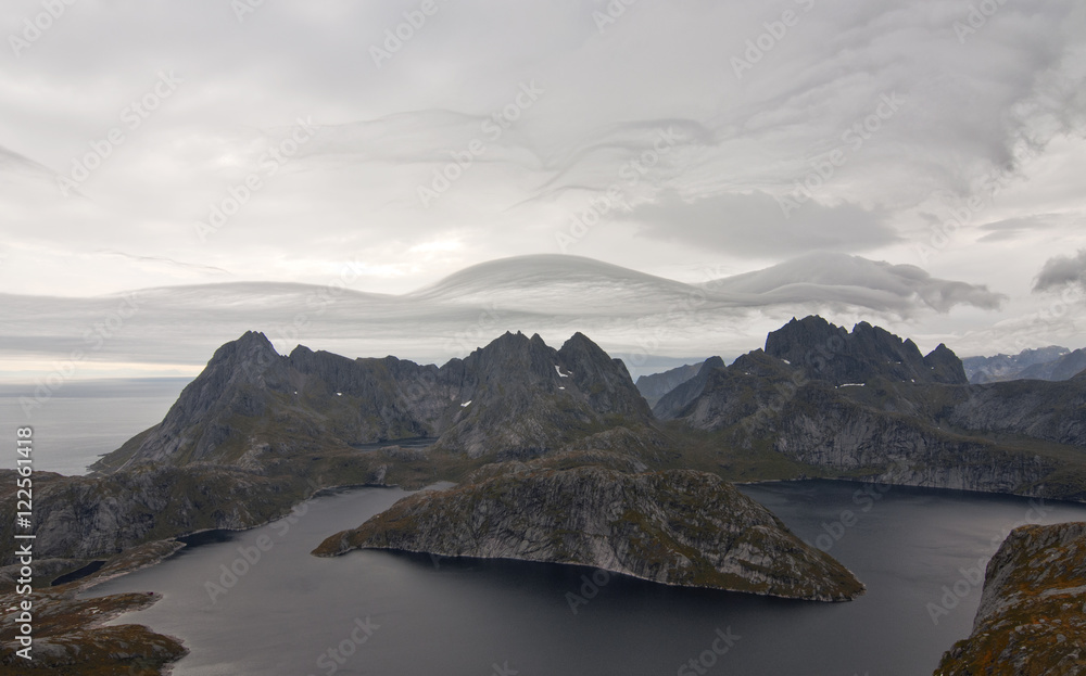 Lofoten islands, Norway, trek to Narvtinden mountain Lofoten islands, Norway, trek to Narvtinden mountain