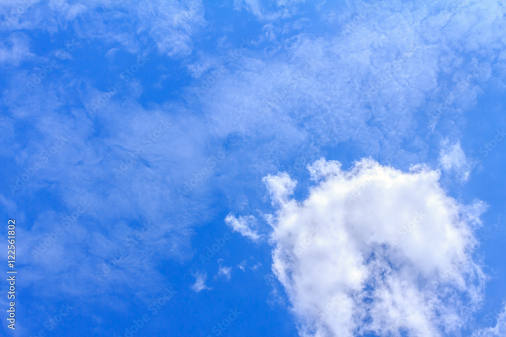 Blue sky background with white clouds. The vast blue sky and clouds sky on sunny day. White fluffy clouds in the blue sky. Blue sky background with white clouds. The vast blue sky and clouds sky on sunny day. White fluffy clouds in the blue sky.
