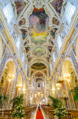 Interior of the Church of the Gesu in Palermo, Sicily, Italy.