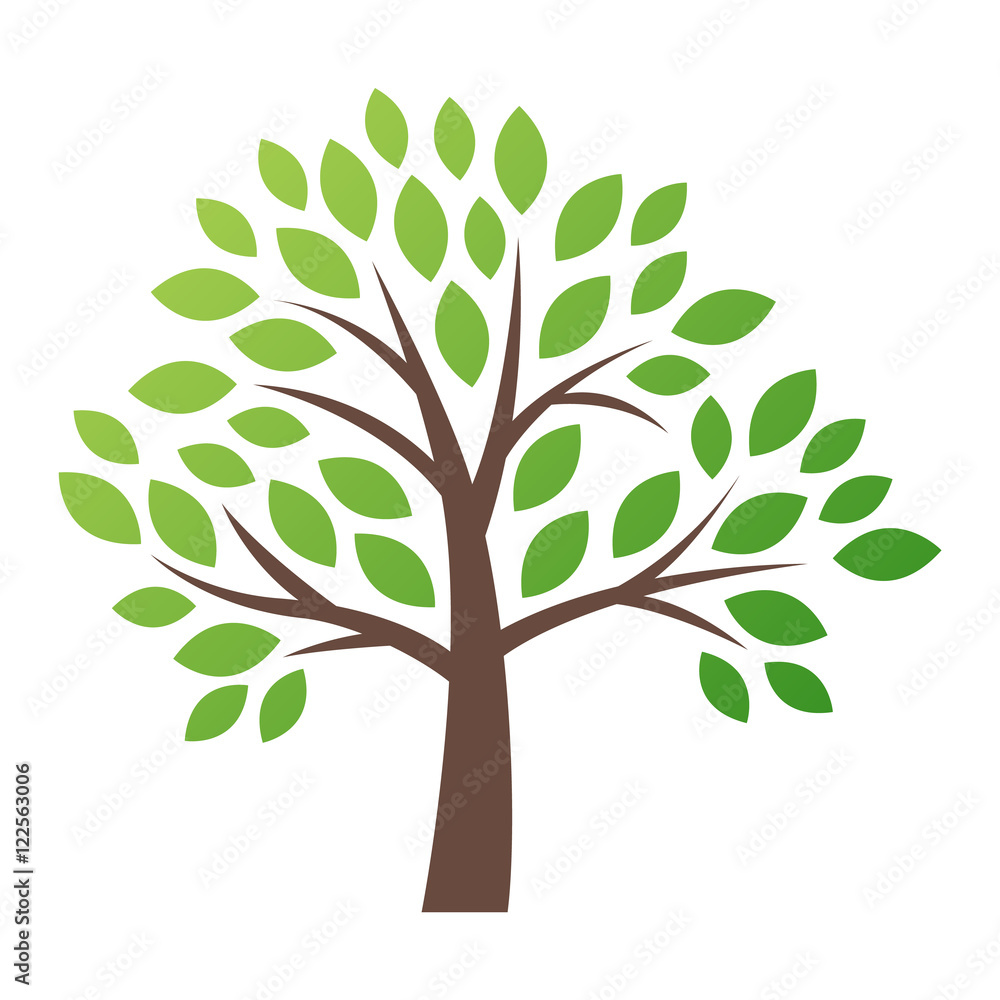 Stylized vector tree logo icon