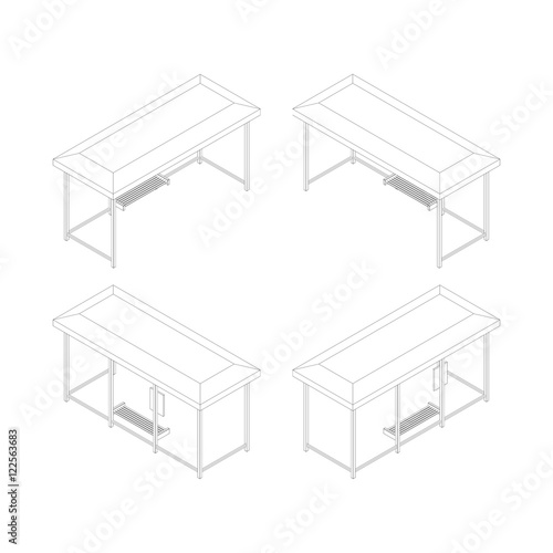 Busstop set. Vector outline...