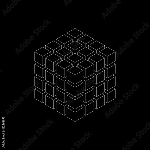 Abstract 3d cubes. Vector o...