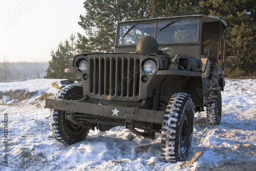 Willys Jeep.
Military vehicle used in Second World War made in America
