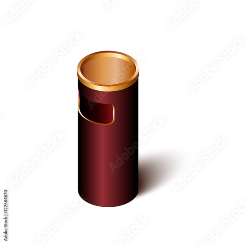 Trash can. Isolated on whit...