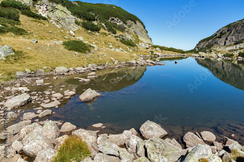 Landscape with Clean water in small Lake, Rila Mountain, Bulgaria