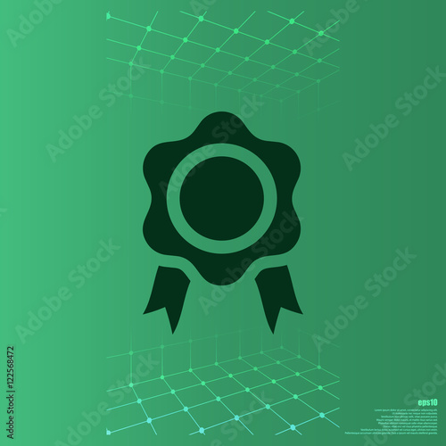 Flat paper cut style icon of seal