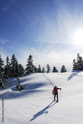 Snowshoeing on Hollyburn Mountain, Cypress Provincial Park, West Vancouver, British Columbia, Canada. photo
