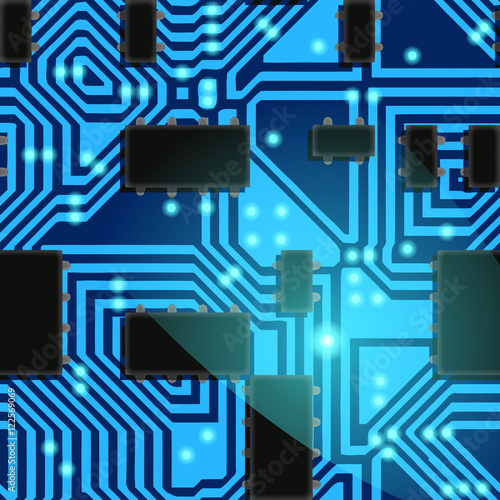 Abstract vector circuit board - digitally generated image