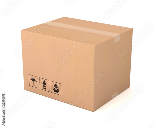 blank cardboard box 3d illustration