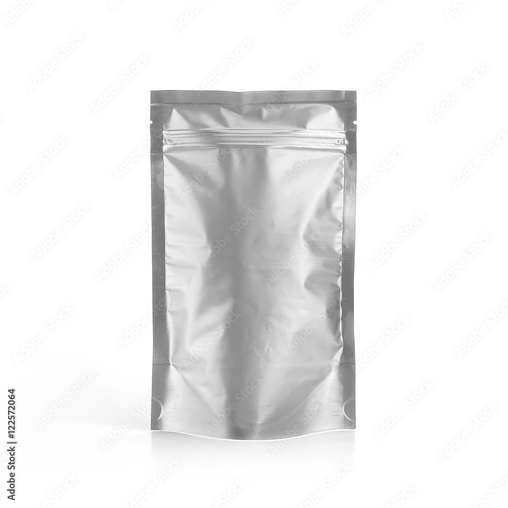 Foil plastic pouch coffee bag isolated on white background. Packaging template mockup collection. With clipping Path included. Foil plastic pouch coffee bag isolated on white background. Packaging template mockup collection. With clipping Path included.